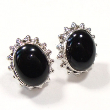 925 sterling silver black onyx ear-studs jewellery